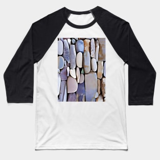 A pattern of many colored and oblong, square and round stones Baseball T-Shirt